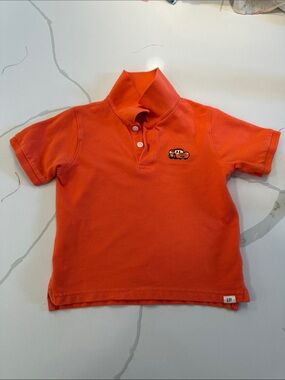 Gap X Disney Pixar cars lightning McQueen red orange short sleeve polo size 4